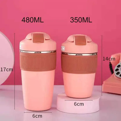 Cup Thermal Mug with Straw Isotherm Flask Tumbler Thermo for Water Bottle Stainles Steel Coffee Beer Cooler Waterproof Drinkware