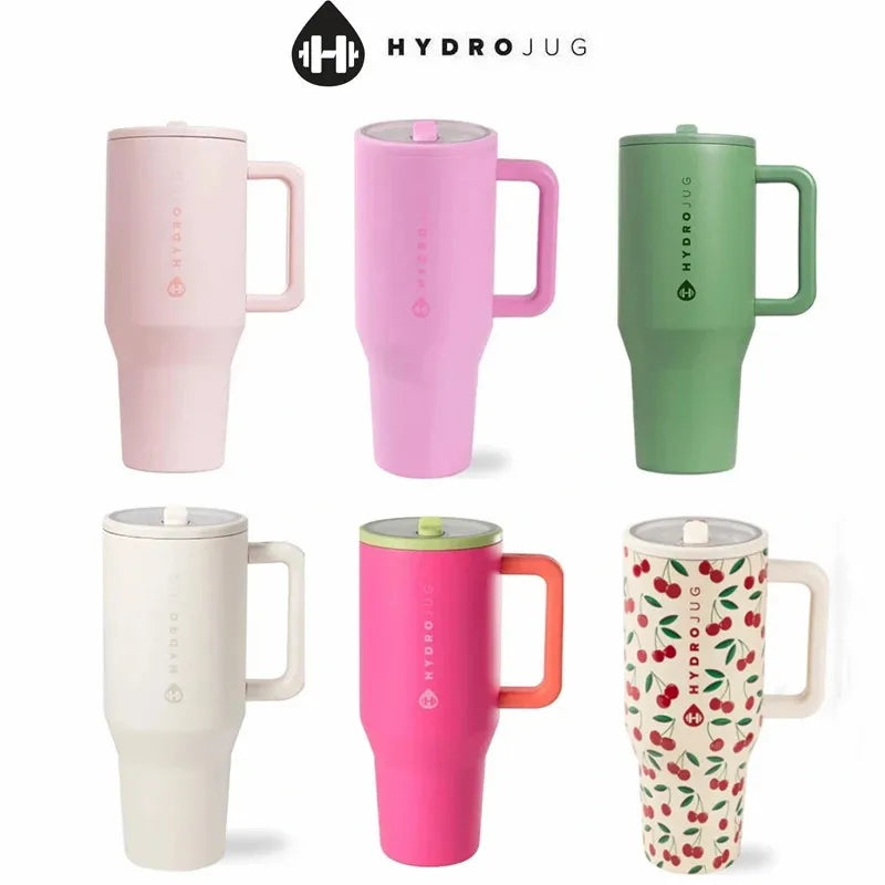 NEW HydroJug Tumbler 32OZ Traveler Straw Lid Stainless Steel Vacuum Insulated Car Mug Double Wall Thermal Iced Travel