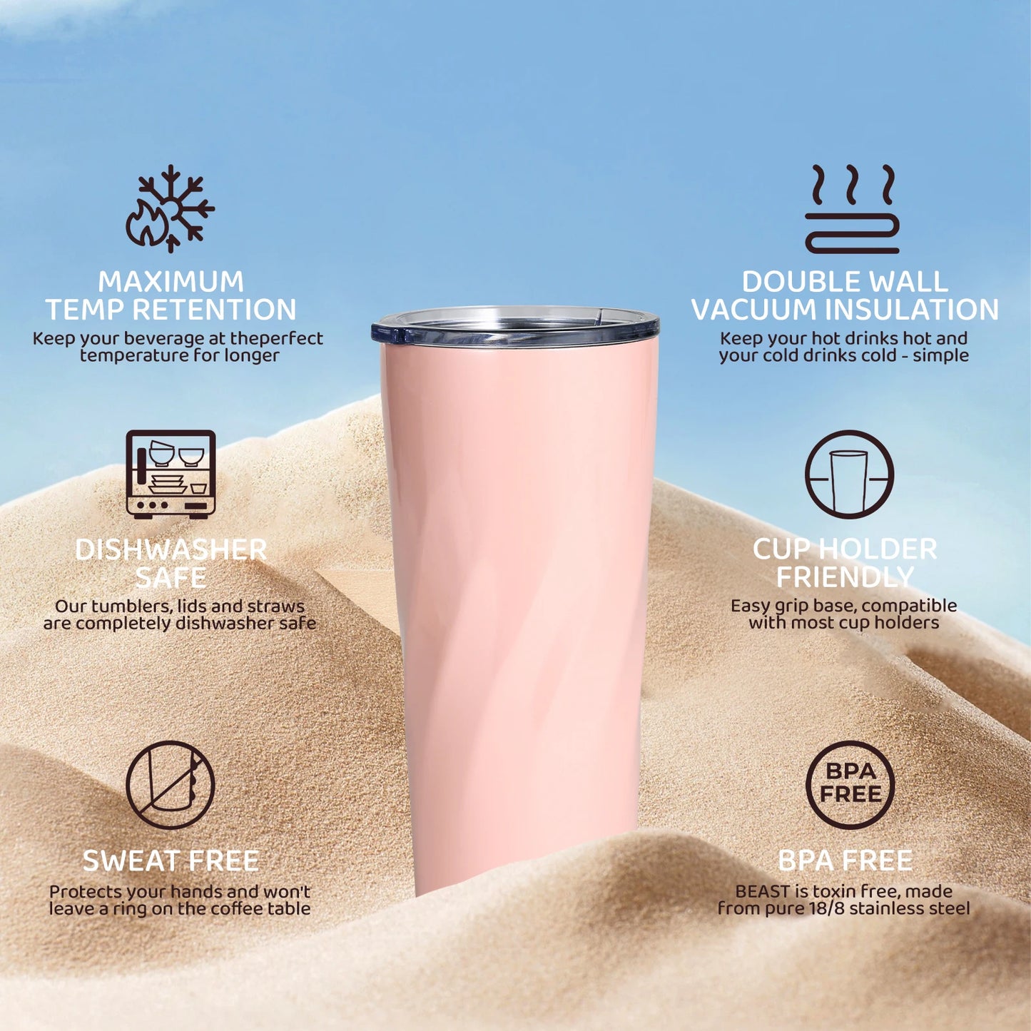 Rose Gold Stainless Steel Thermos Cup