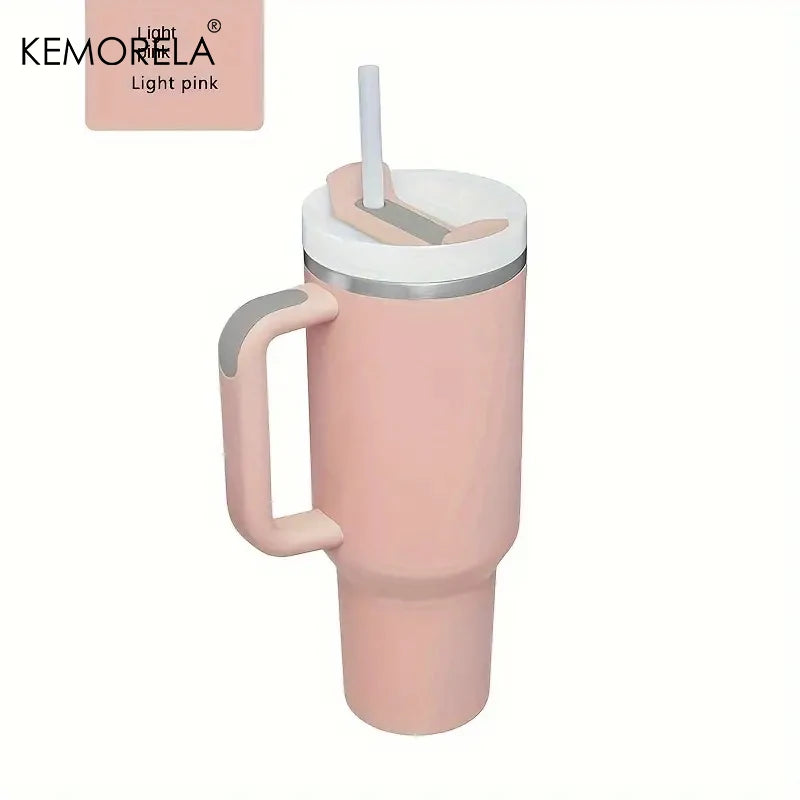 KEMORELA 900ML/1200ML Double Wall Vacuum Insulated Travel Mug with Handle Stainless Steel Water Bottle Leak Proof Hot And Cold