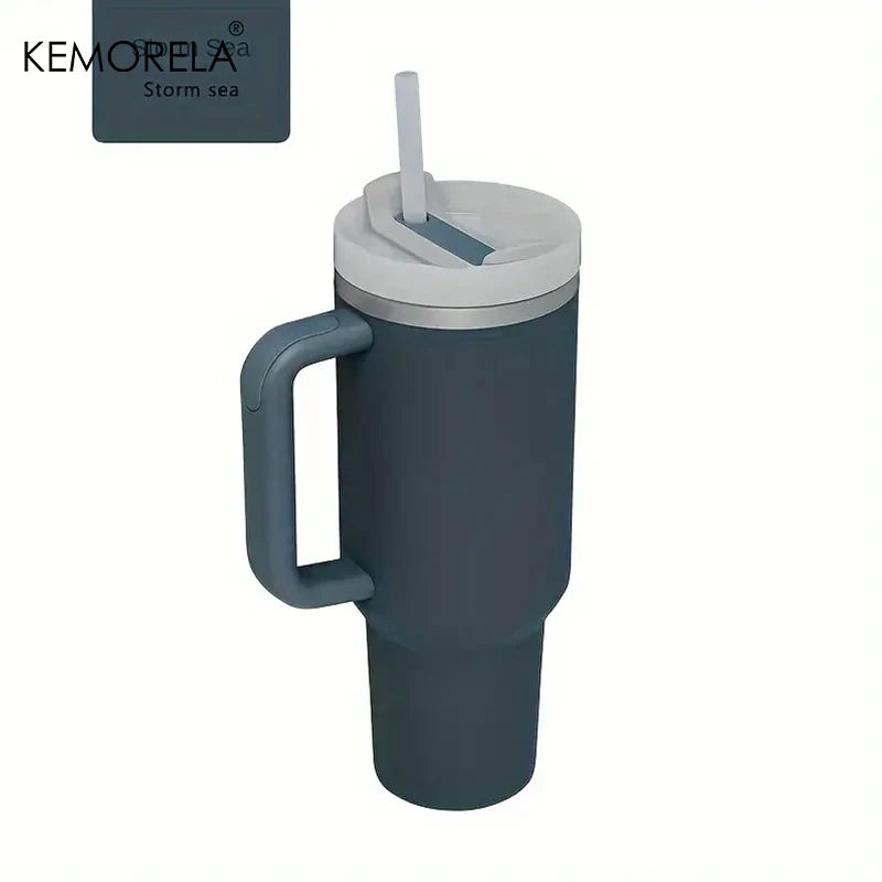 KEMORELA 900ML/1200ML Double Wall Vacuum Insulated Travel Mug with Handle Stainless Steel Water Bottle Leak Proof Hot And Cold