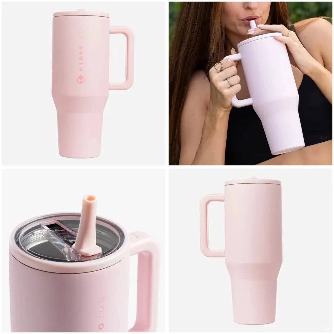 NEW HydroJug Tumbler 32OZ Traveler Straw Lid Stainless Steel Vacuum Insulated Car Mug Double Wall Thermal Iced Travel