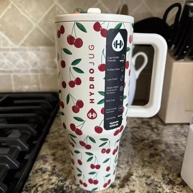 NEW HydroJug Tumbler 32OZ Traveler Straw Lid Stainless Steel Vacuum Insulated Car Mug Double Wall Thermal Iced Travel