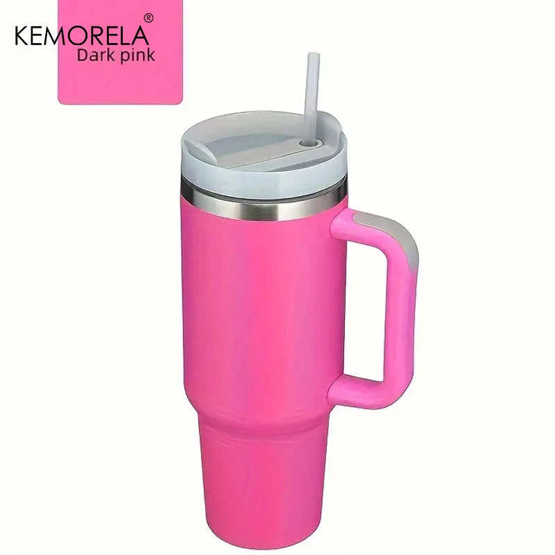 KEMORELA 900ML/1200ML Double Wall Vacuum Insulated Travel Mug with Handle Stainless Steel Water Bottle Leak Proof Hot And Cold